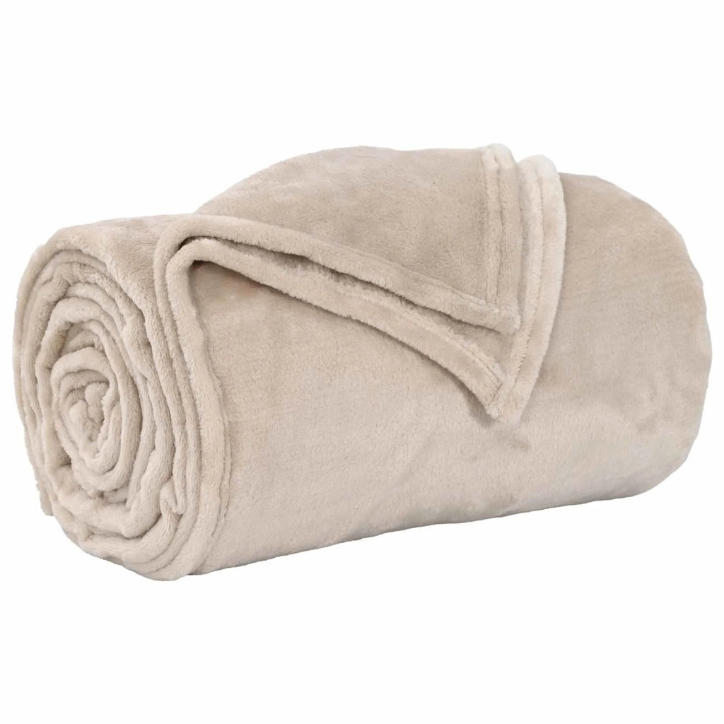 Coperte da Pile 6 pcs Beige 220 x 240 cm Panno