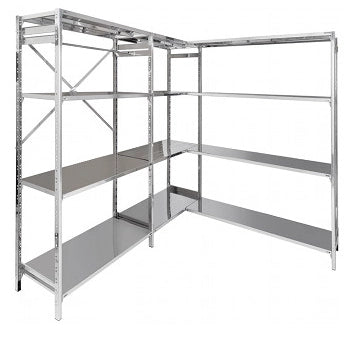 Scaffale in acciaio inox con ganci cm. 130x30x150h