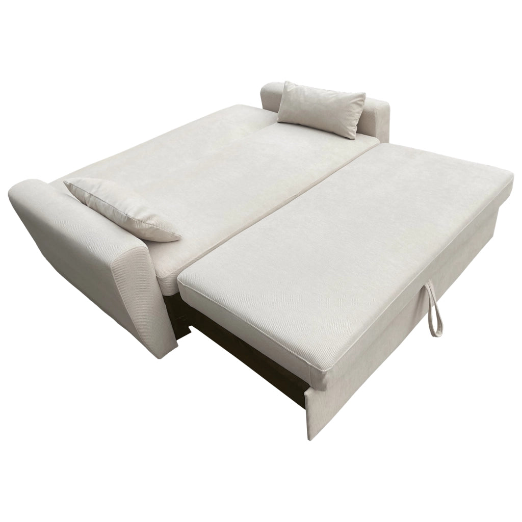 Divano letto in velluto a coste beige a 2 posti MATT