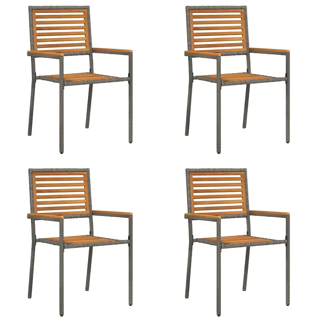 Sedie impilabili da giardino 4 pcs Marrone e Grigio 3403059