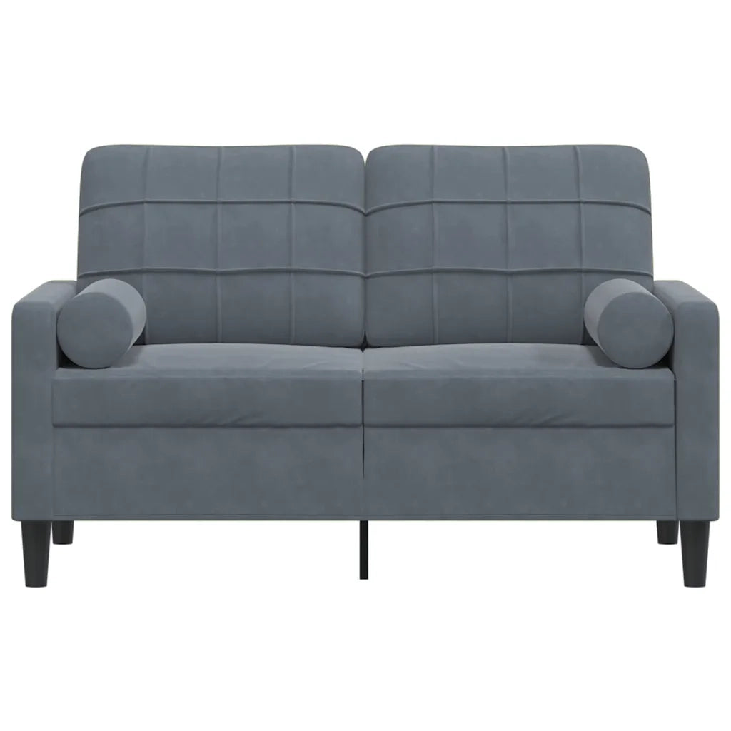 Divano a 2 Posti con Cuscini-Sofa 2 Posti con Cuscini Grigio Scuro 120 cm in Velluto 650388