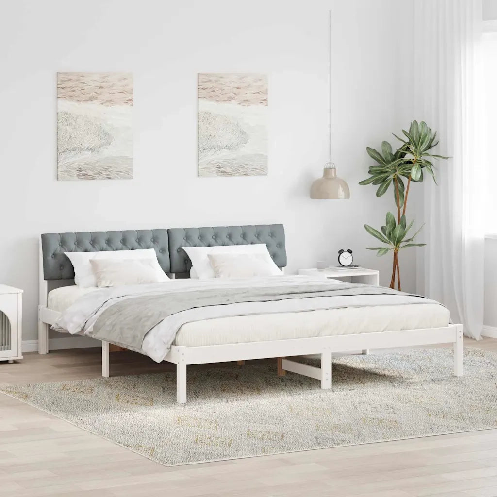 Struttura del Letto Bianco e grigio chiaro 180 x 200 cm