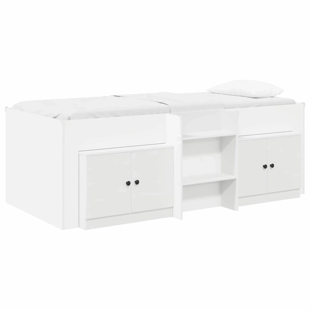 Struttura Letto Loft con Armadietto con porta 3 pcs Bianco