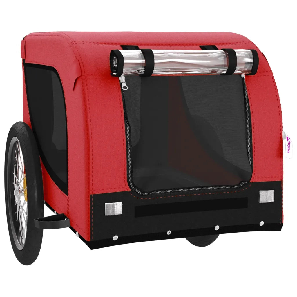 Rimorchio da Bici per Animali Rosso e Nero Oxford e Ferro 94006