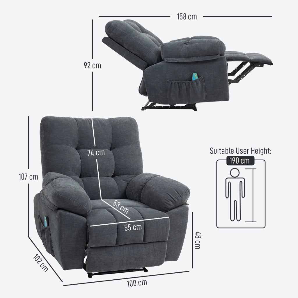 Poltrona massaggiante reclinabile ¨C Minimal ¨C Grigio