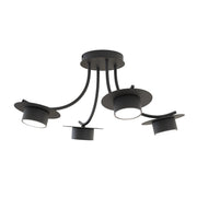 Plafoniera ENSO nera elegante 4 luci GX53 12W Emibig