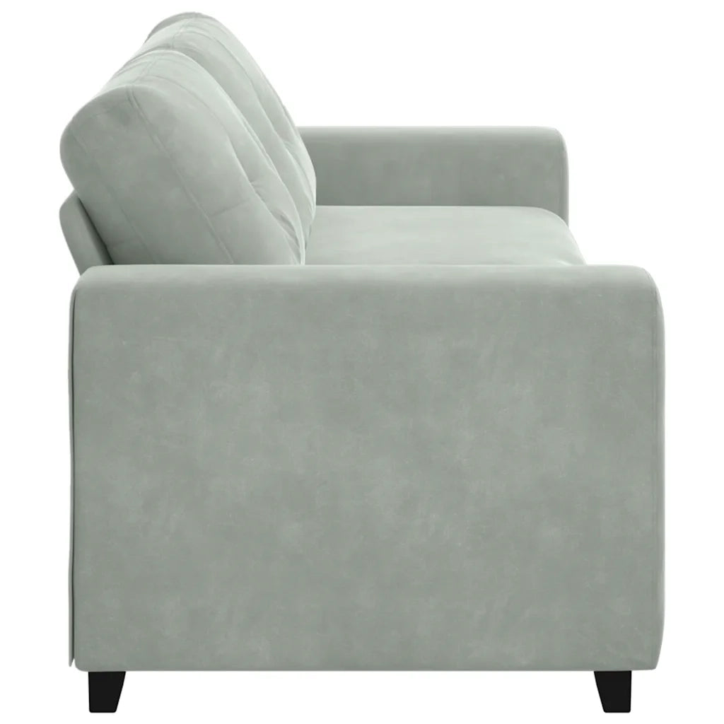 Divano a 3 posti Grigio Chiaro 220x78x80 cm in Velluto 4105134