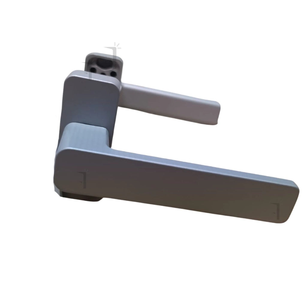 Doppia maniglia per porte in alluminio universale squadrata Colore: Argento RAL 7001