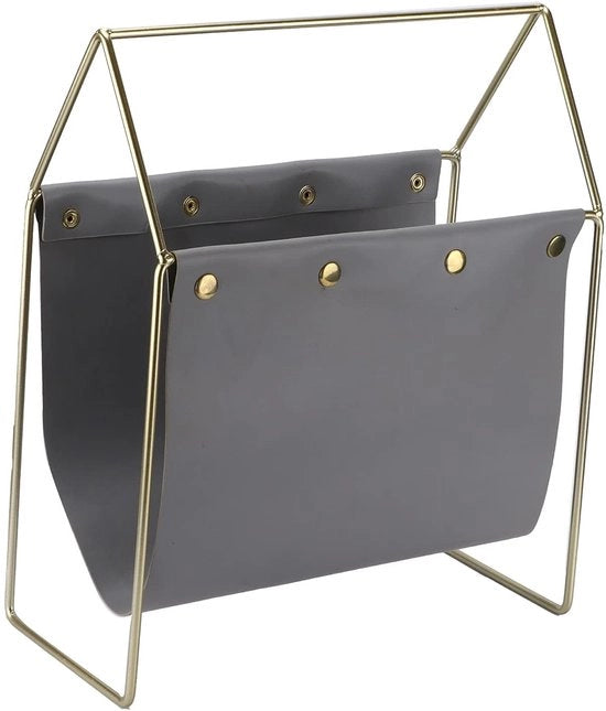 Organizzatore di Scrivania Stilizzato e Funzionale - 32,5 x 38,5 x 15,3 cm - Accenti in Acciaio con Pelle - Modello senza marchio