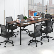 Tavolo da Conferenza 180 x 90 cm, Tavolo Rettangolare Grande per Riunioni per 8-10 Persone con Passacavi per Ufficio e Sala Riunioni