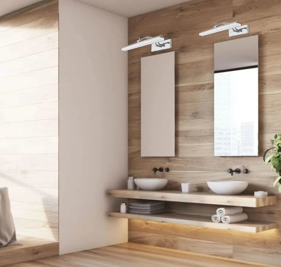 Lampada Da Parete Da Bagno Led Sopra Specchio 9w 40cm APP372-1W Cromo