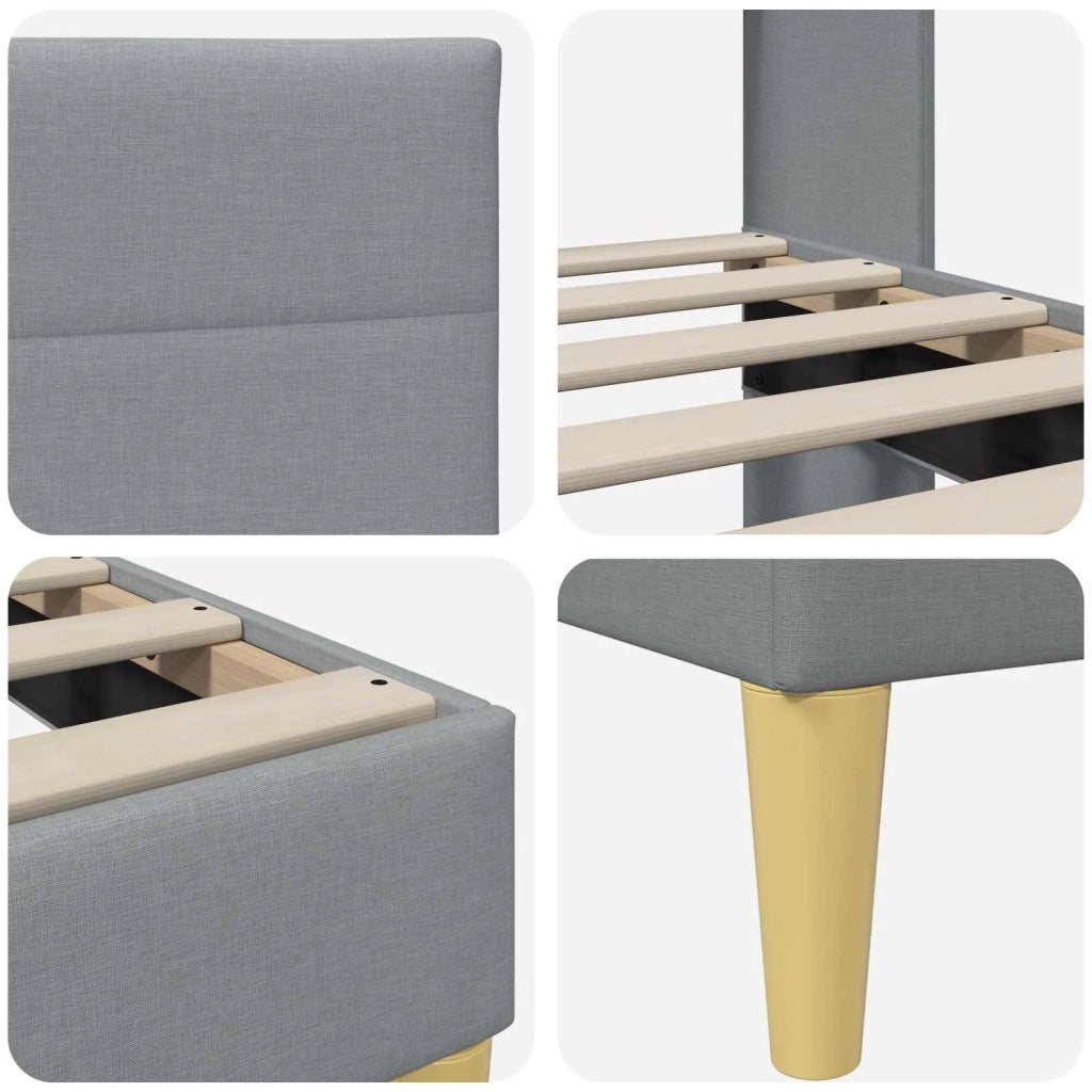 Letto matrimoniale | Letto per adulti | Struttura del letto Grigio Chiaro 160 x 200 cm Tessuto