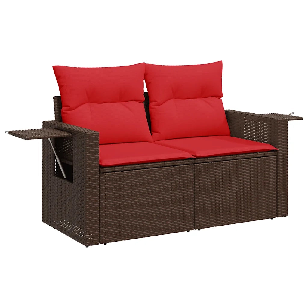 Set Divani Giardino 9 pz con Cuscini Marrone Polyrattan Acacia 3326505