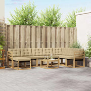 Set di divani da esterno con cuscino 9 pcs Bianco e Beige 3389779