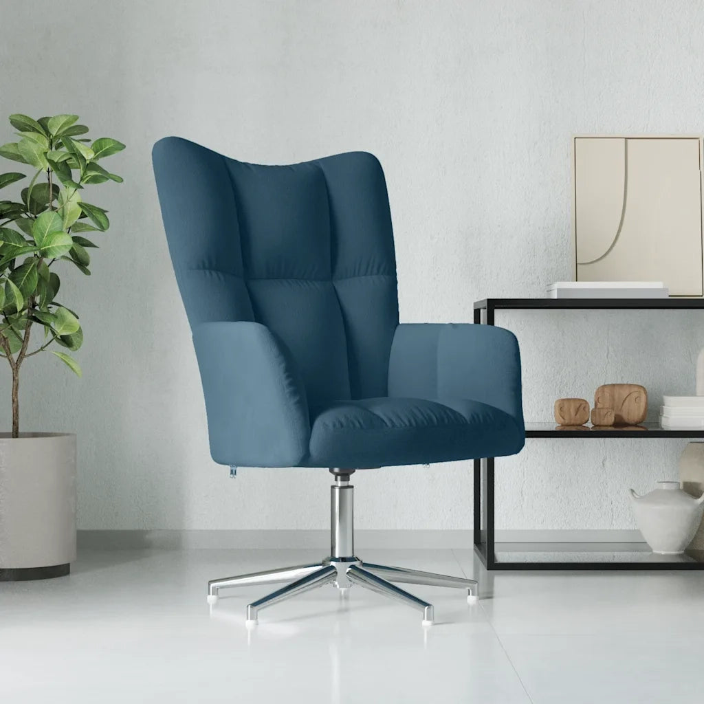 Sedia Relax Blu in Velluto 328127
