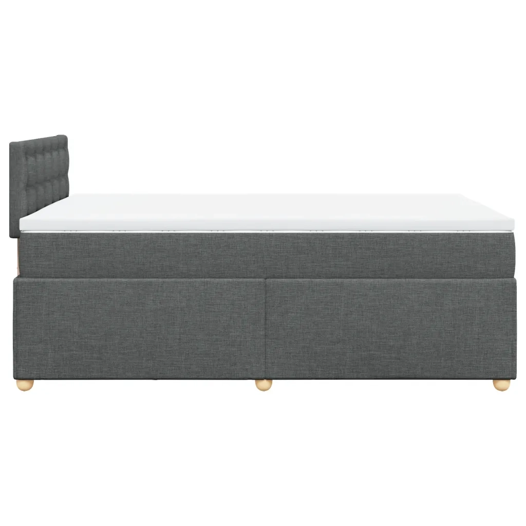 Giroletto a Molle con Materasso Grigio Scuro 120x190cm Tessuto