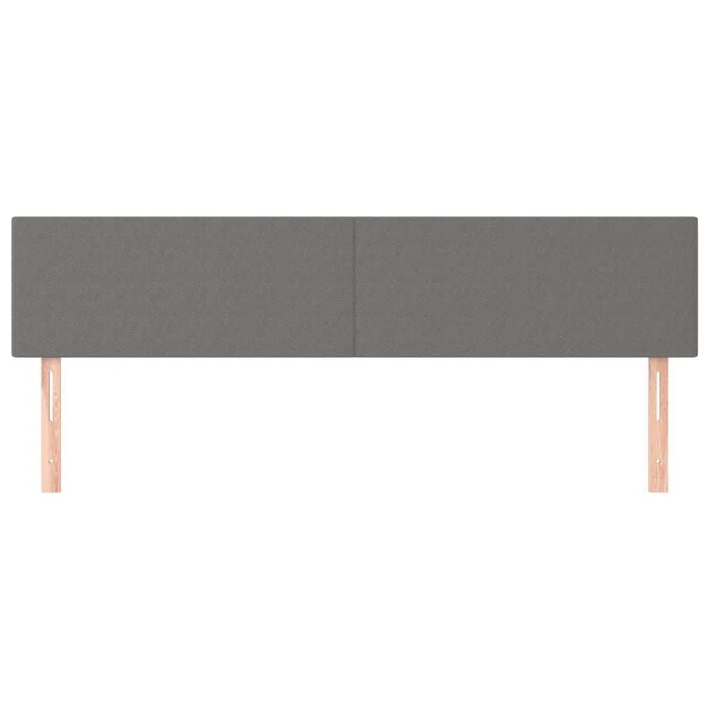 Testiera 2 pz-Set di 2 Testata-Testiera Decorativa Grigio Scuro 90x5x78/88 cm in Tessuto 128914