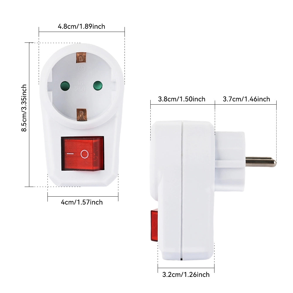 Presa Elettrica con Interruttore Schuko 2 Poli ¨C Xylo ¨C Bianca