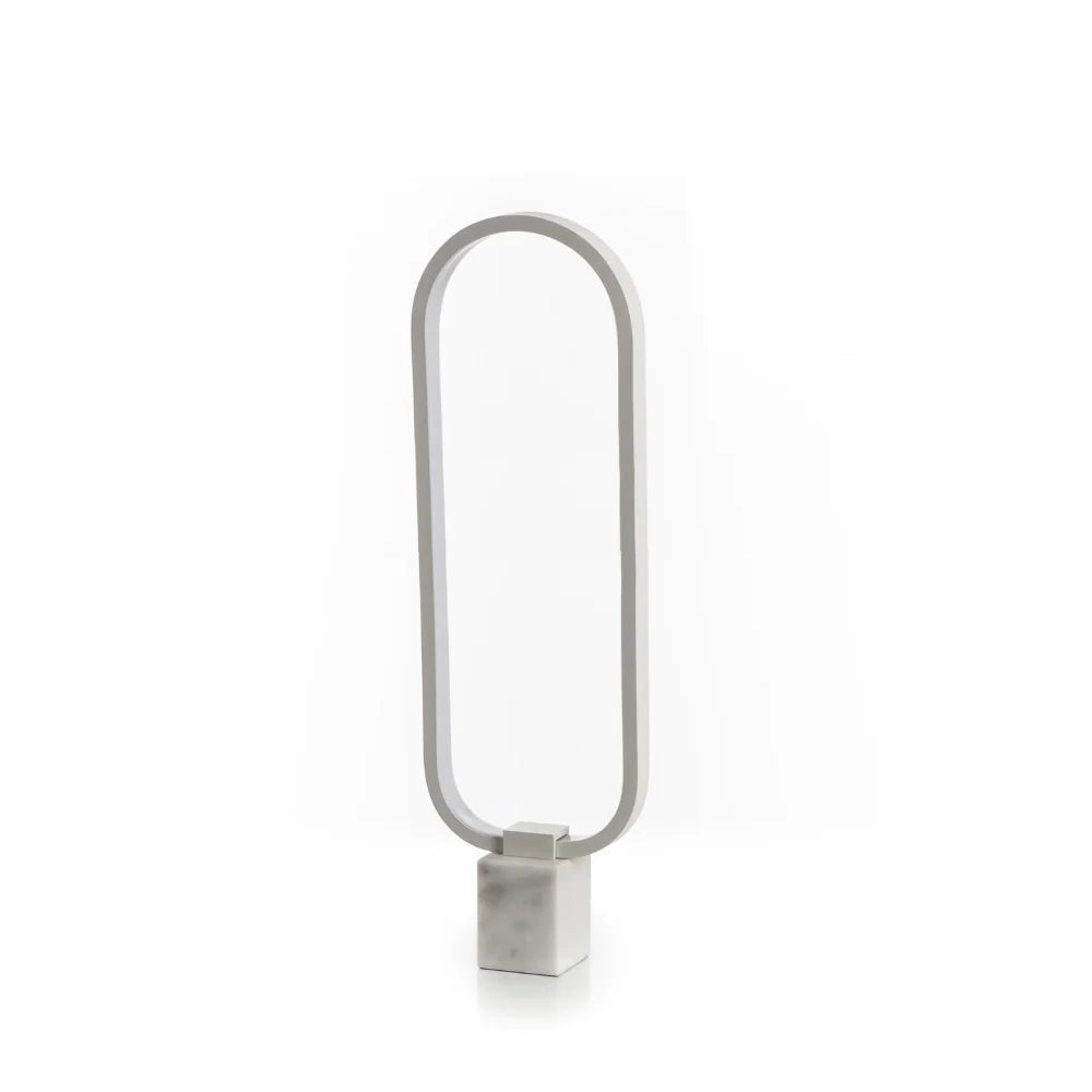 Lampada da tavolo LED Brillante con base in marmo bianco | Duzzle
