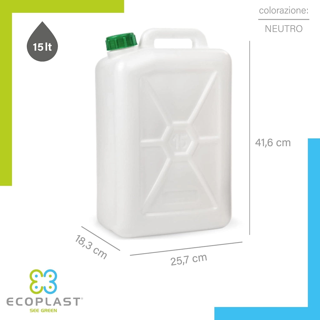 TANICA PER ALIMENTI Lt. 15- 4 pezzi  - ECOPLAST