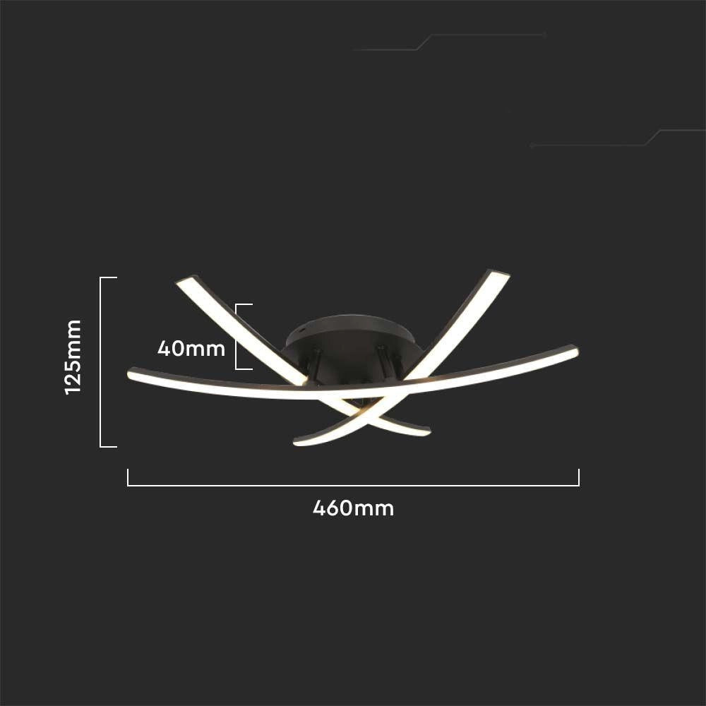 Plafoniera LED V-TAC VT-7792 nera 46cm 3000K 2130lm