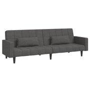 Divano letto | Sof¨¤ letto | Letto singolo a 2 Posti con 2 Cuscini Grigio Scuro in Tessuto