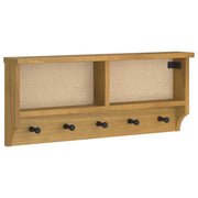 Appendiabiti da parete salvaspazio 87 x 12 x 35 cm con 5 ganci stile rustico finitura pino e noce 02_0056693