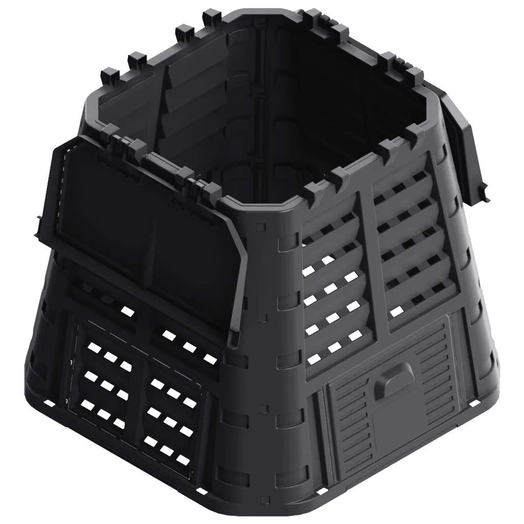 Compostiera da Giardino Nera 93,3x93,3x80 cm 480 L 146276