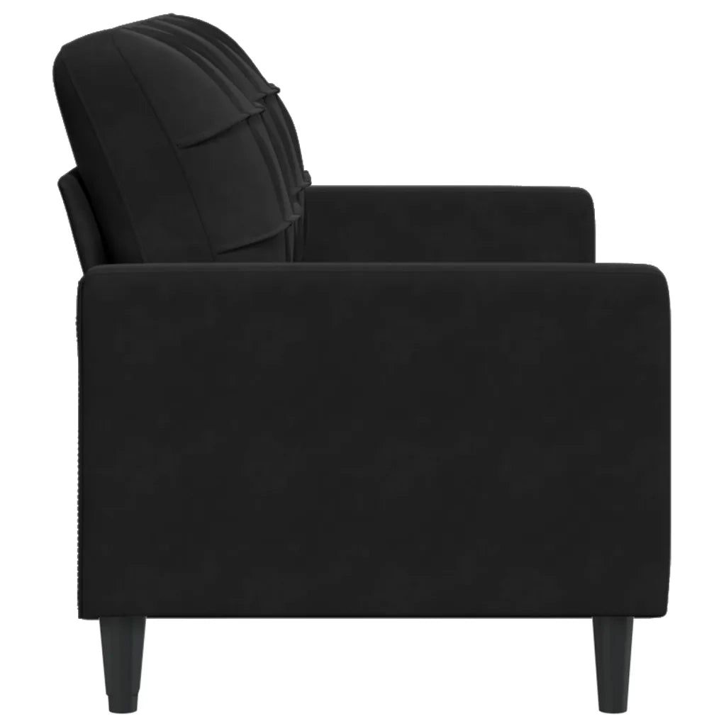 Divano | Divano da soggiorno | Sofa a 2 Posti Nero 140 cm in Velluto