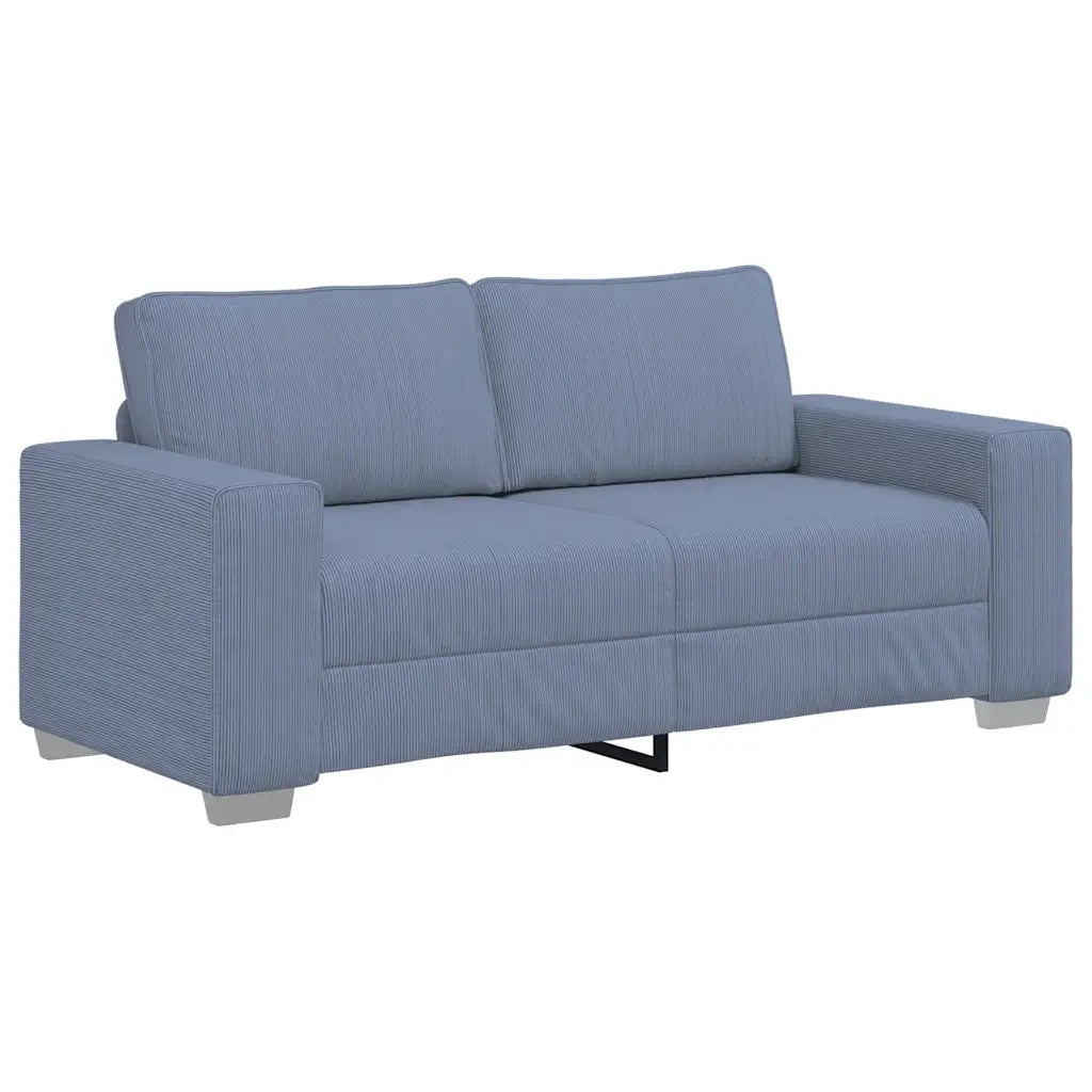 Divano Divanetto-Sofa Blu 140 cm Tessuto di Velluto a Coste
