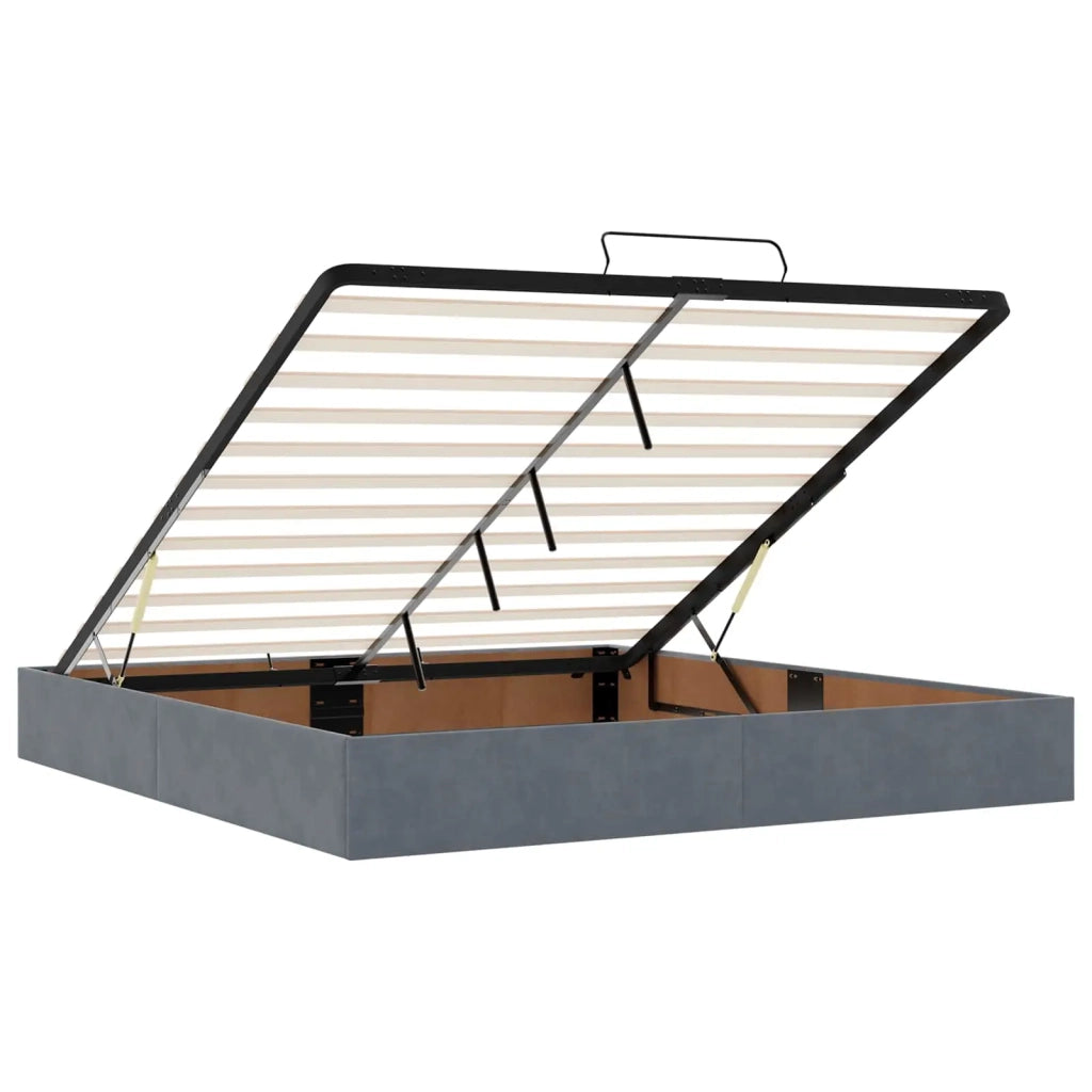 Letto Ottomano con Materasso e LED Grigio Scuro 200 x 200 cm 3458254