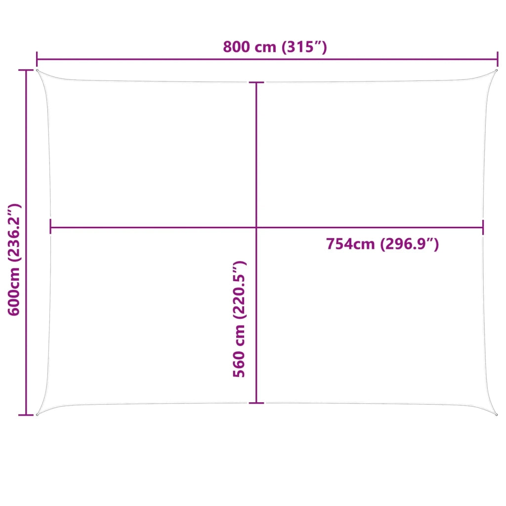 Vela da ombra solare Arancione e Marrone 8 x 6 m 42031056