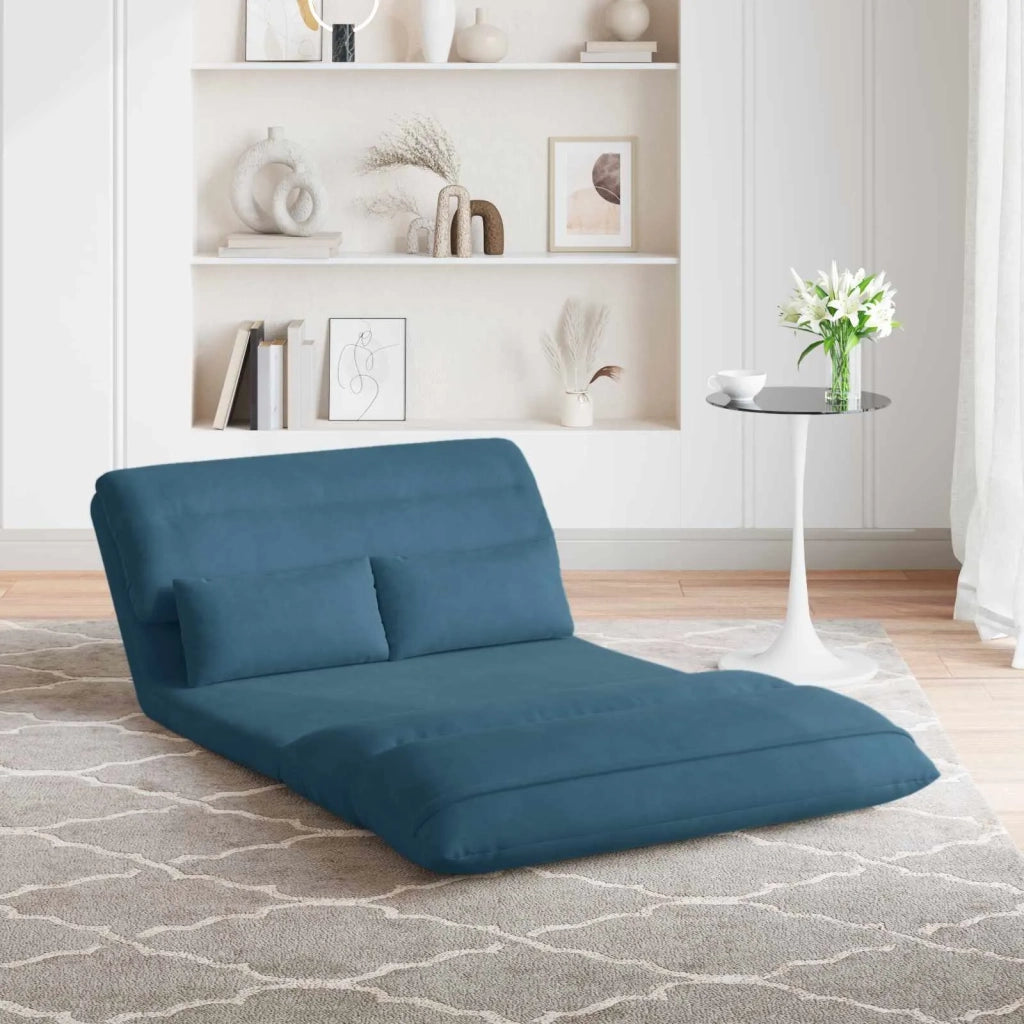 Sedia da Pavimento Blu 110 x 82 x 55 cm Velluto 42028217