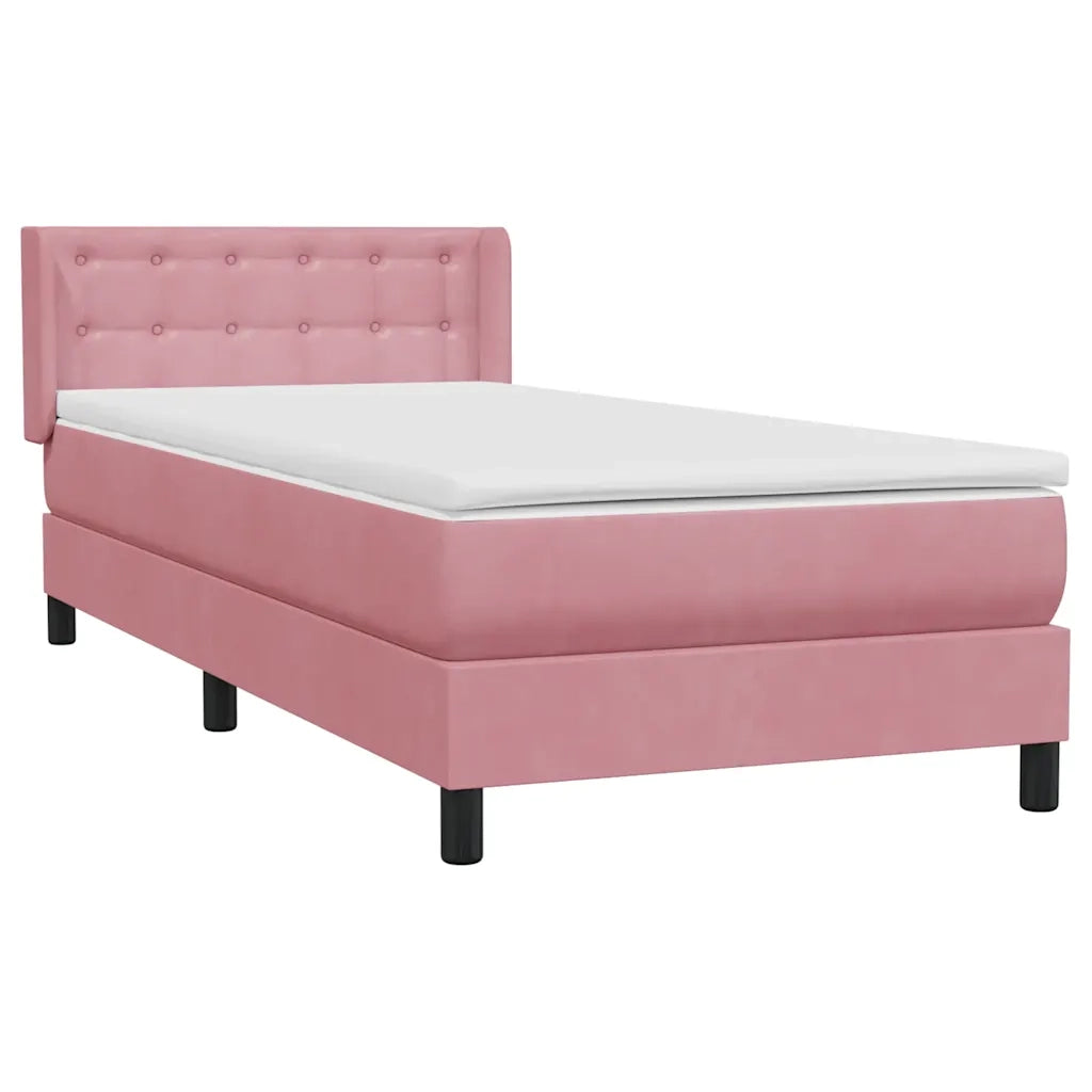 Giroletto a Molle con Materasso Rosa 80x220 cm Velluto 3318476