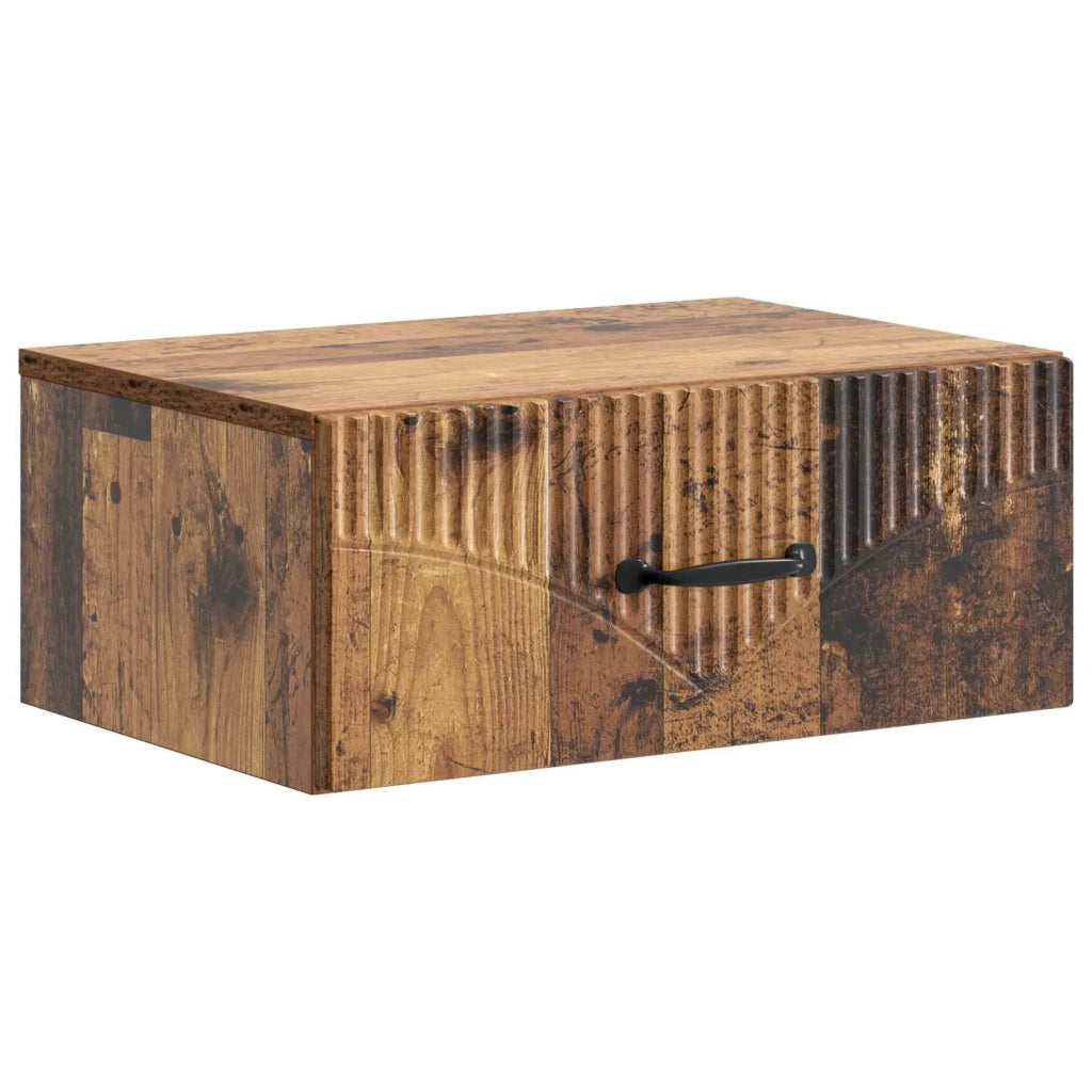 Mobiletto da notte a muro Legno antico 49 x 34,5 x 20 cm 898971