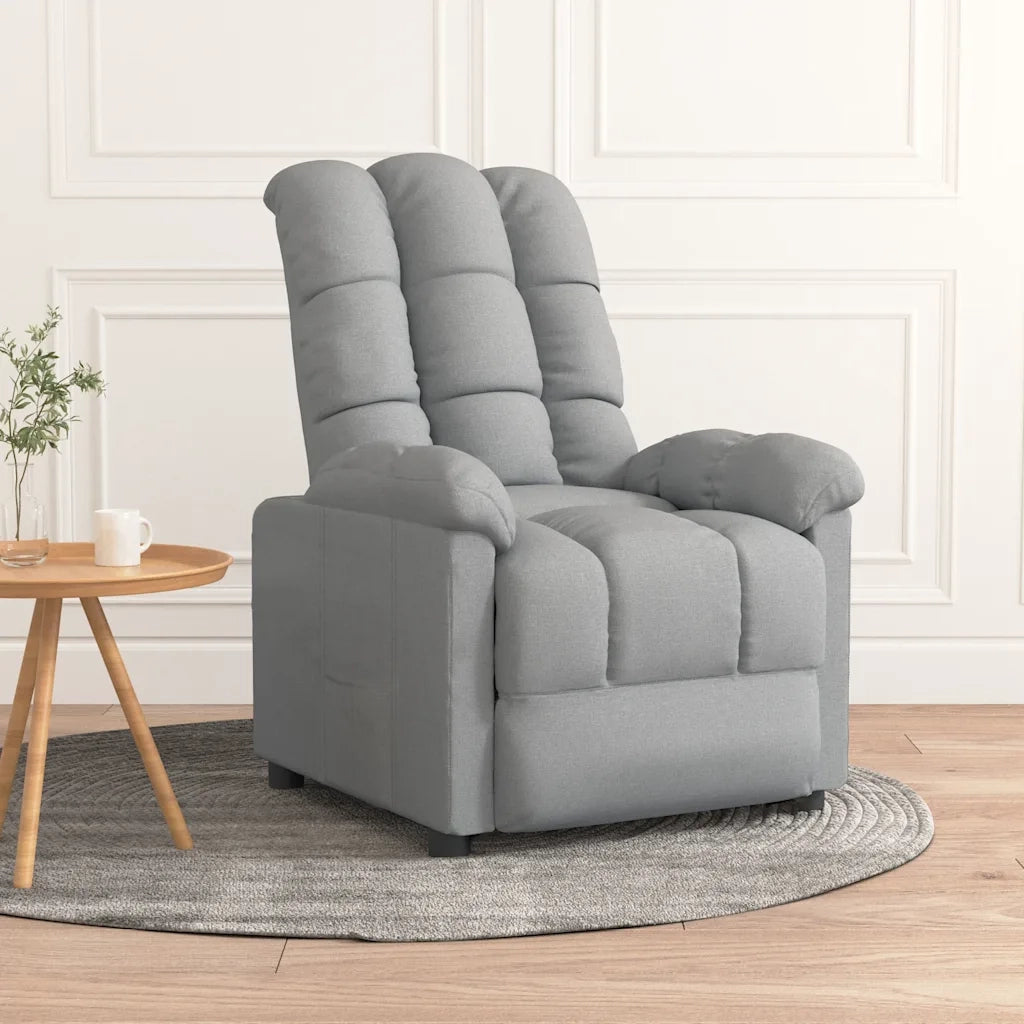 Poltrona Reclinabile in Tessuto Grigio Chiaro 289796