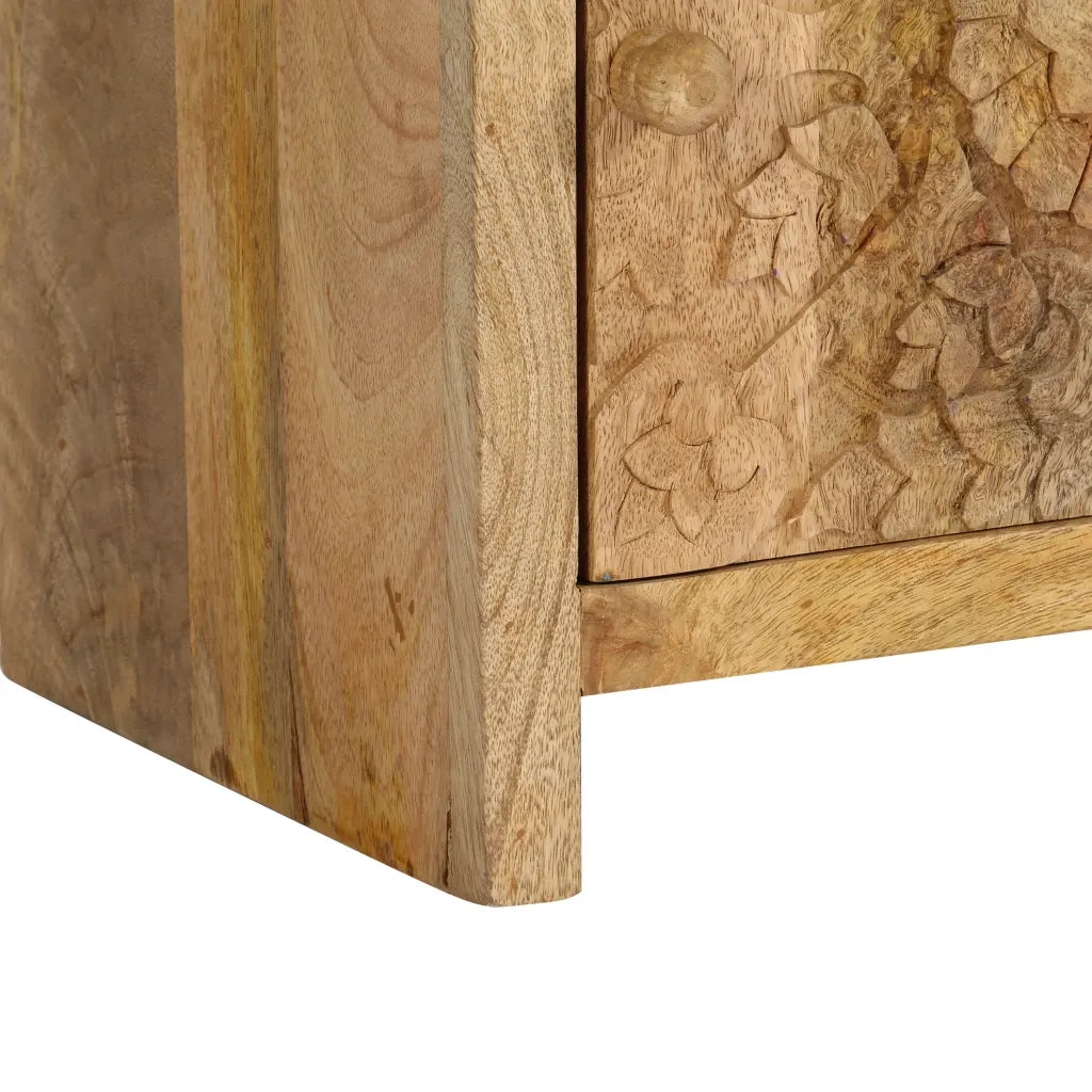 Comodino in Legno Massello di Mango 40x30x50 cm 246152