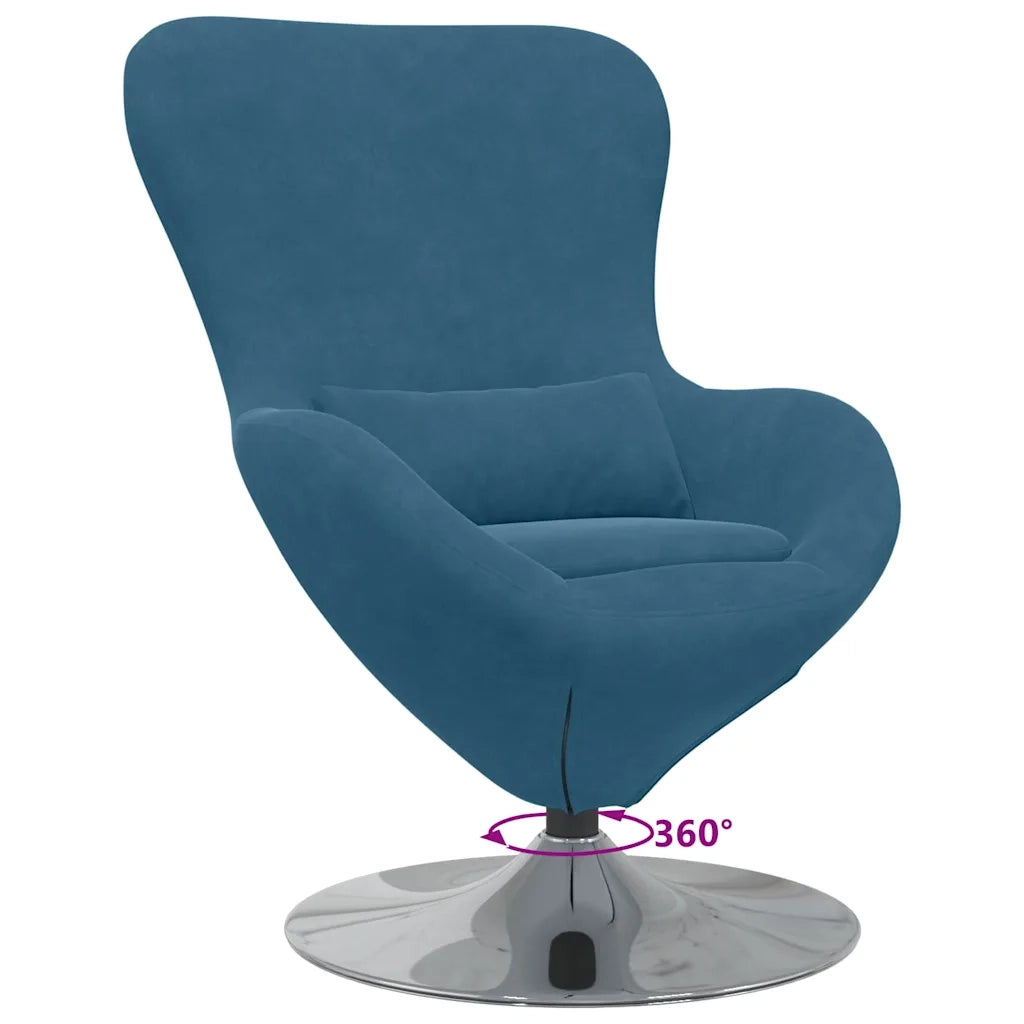 Poltrona | Sedia Relax uovo Blu Velluto