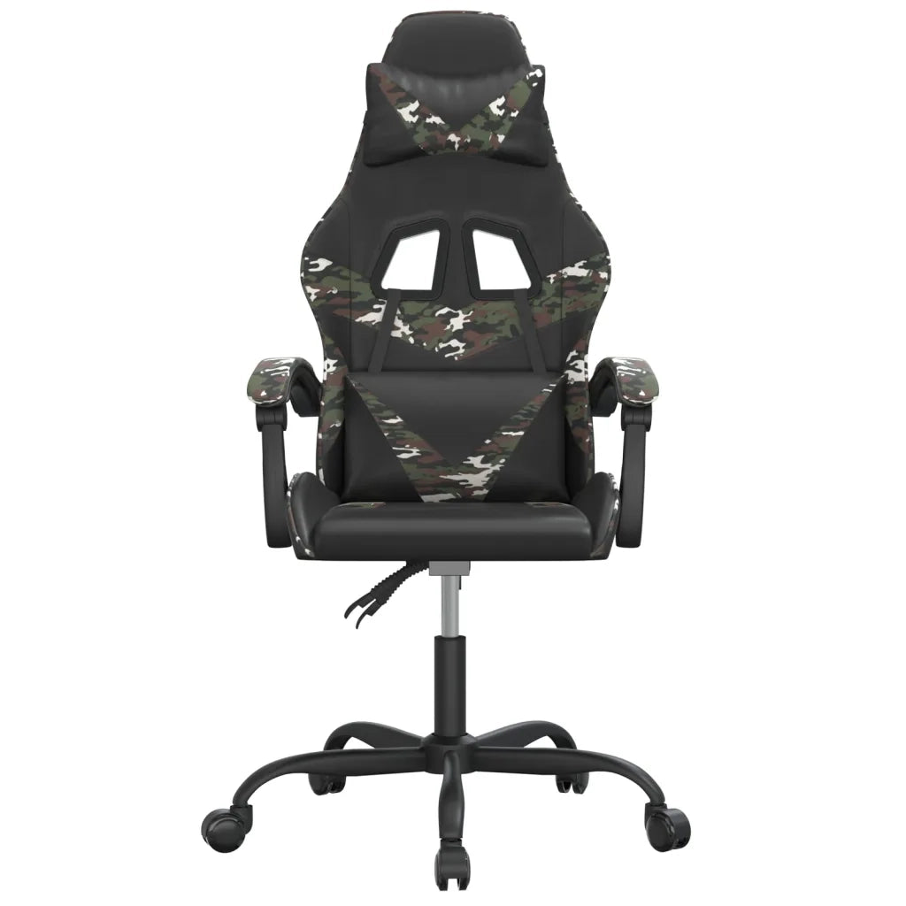 Sedia da Gaming Girevole Nero e Mimetico in Similpelle 349554