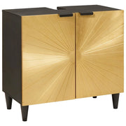 Armadio sottolavello con lo scaffale-Mobile sottolavello Nero e Oro 62 x 33 x 58 cm