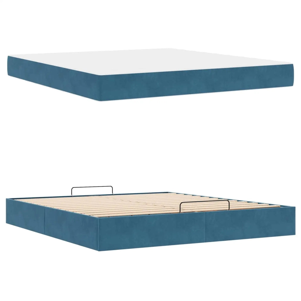 Struttura letto con materasso 2 pcs Blu Velluto 3399580