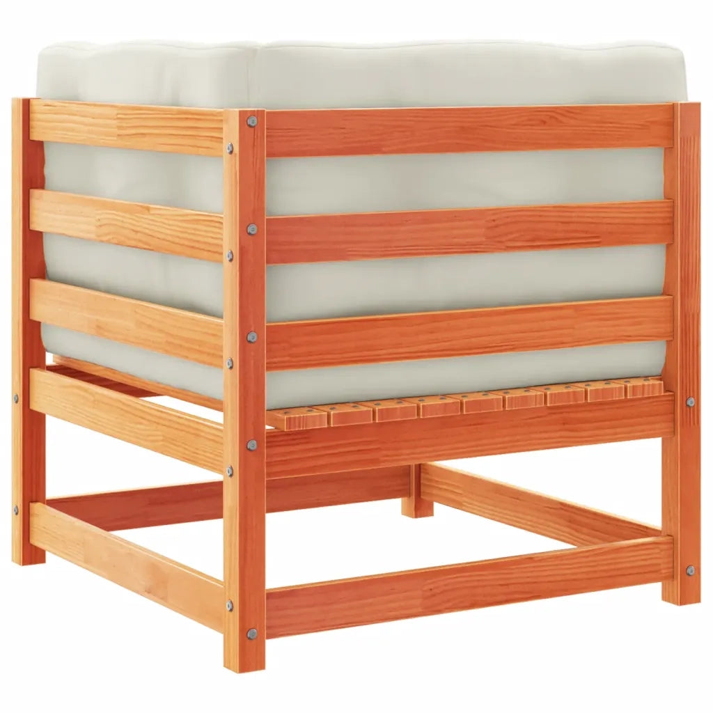 Set Divani Giardino 6pz con Cuscini Marrone Cera Massello Pino 3299291