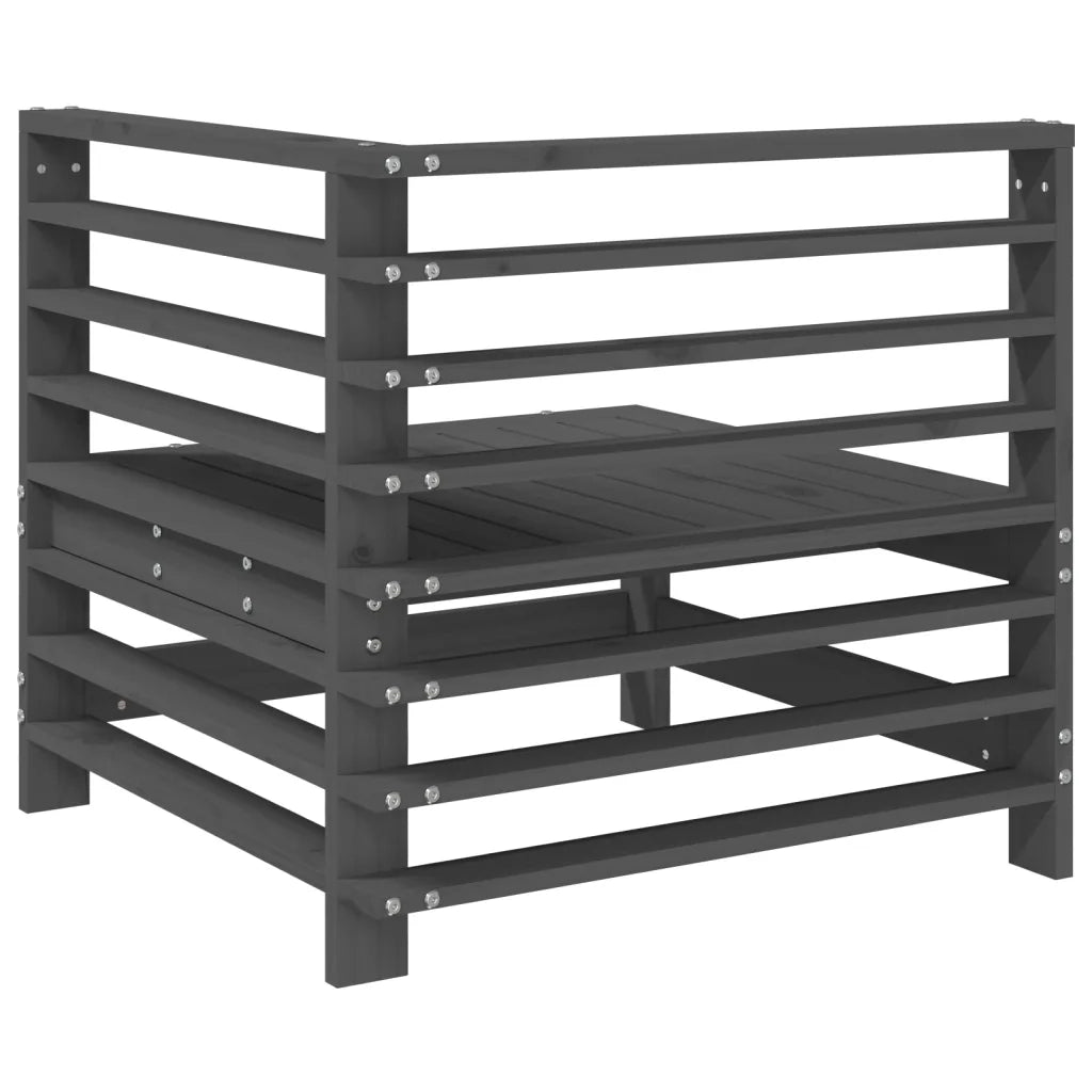 Divano componibile-Divani Angolari da Giardino 2 pz Grigi Legno Massello di Pino 430309