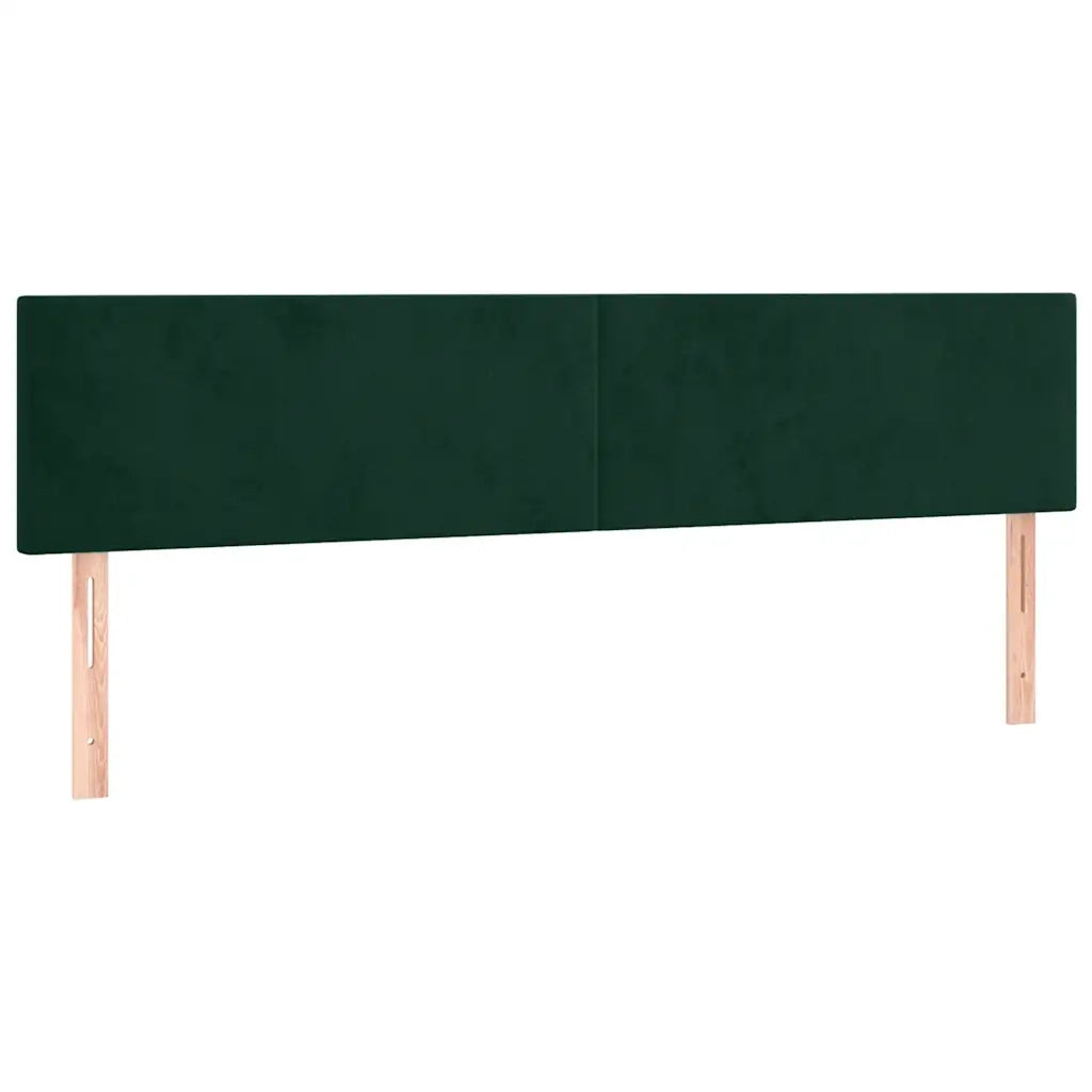 Letto a Molle con Materasso e LED Verde Scuro 160x200cm Velluto