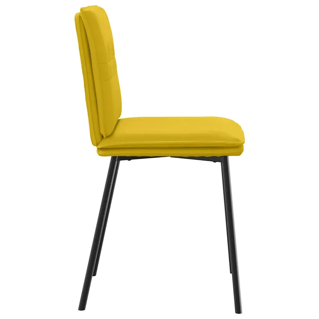 Sedie da Pranzo 4 pz Gialle in Velluto 3315351