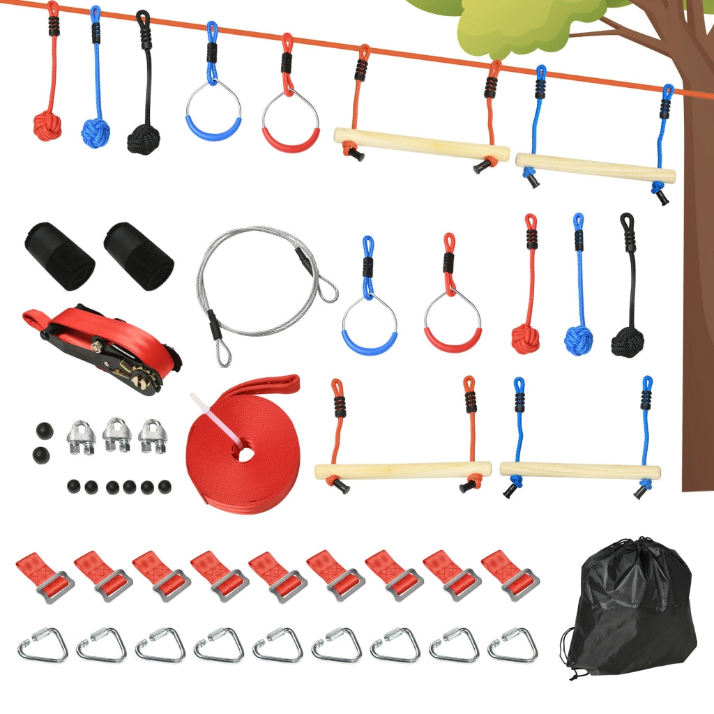 Set Percorso Ninja per Bambini ¨C zephmum ¨C Blu Nero Rosso con 30 Accessori
