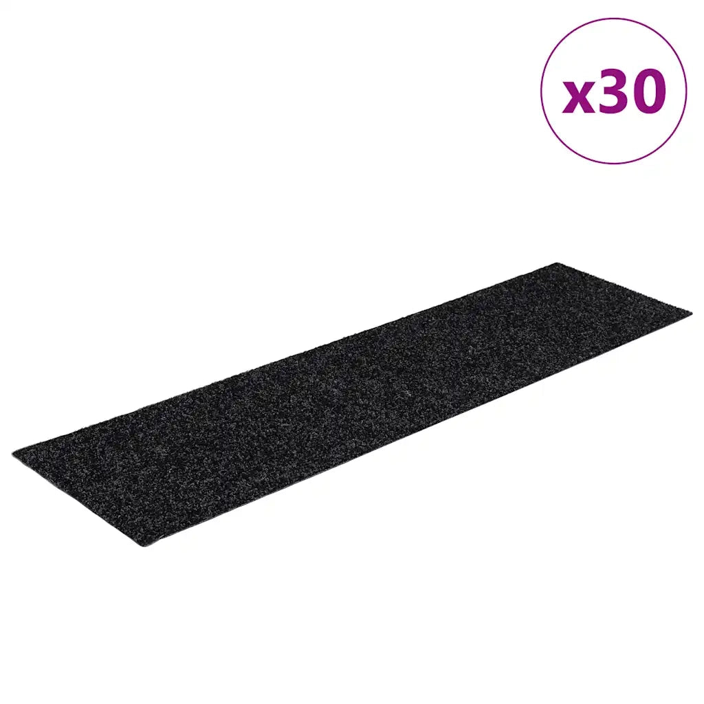 Tappetini per scale autoadesivi 30 pz | Gradini per Scale 76x20 cm neri rettangolari