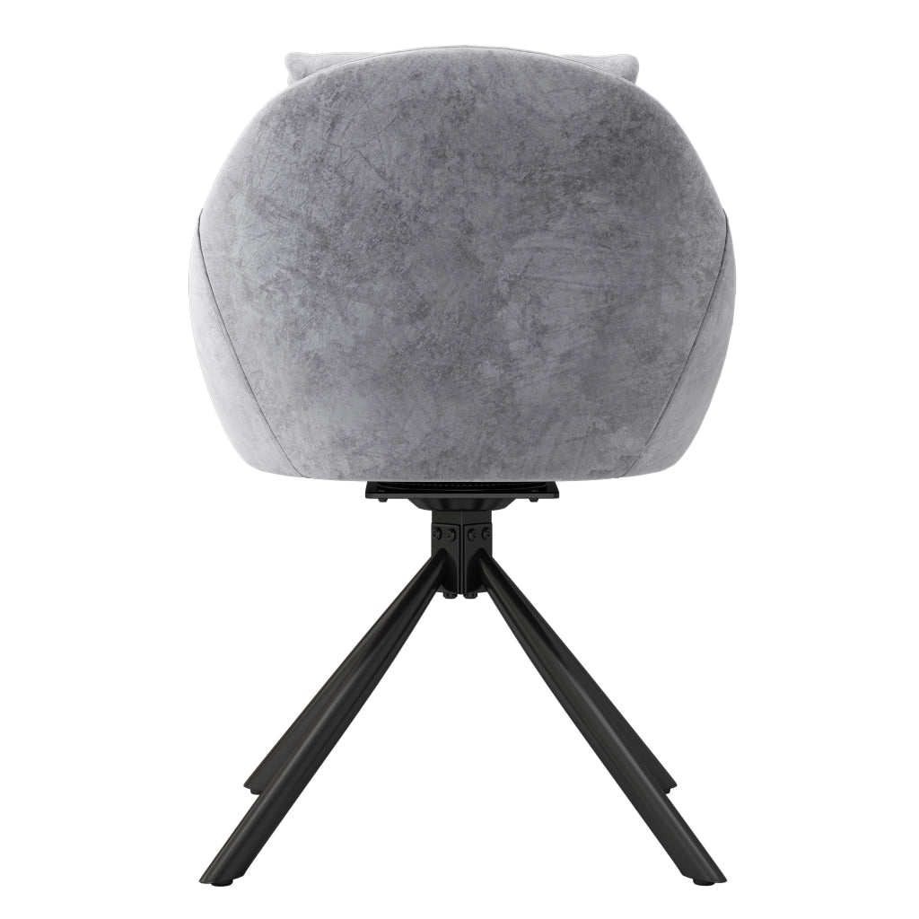 SEDIA girevole in velluto grigio, ergonomica, Set da 4 pezzi