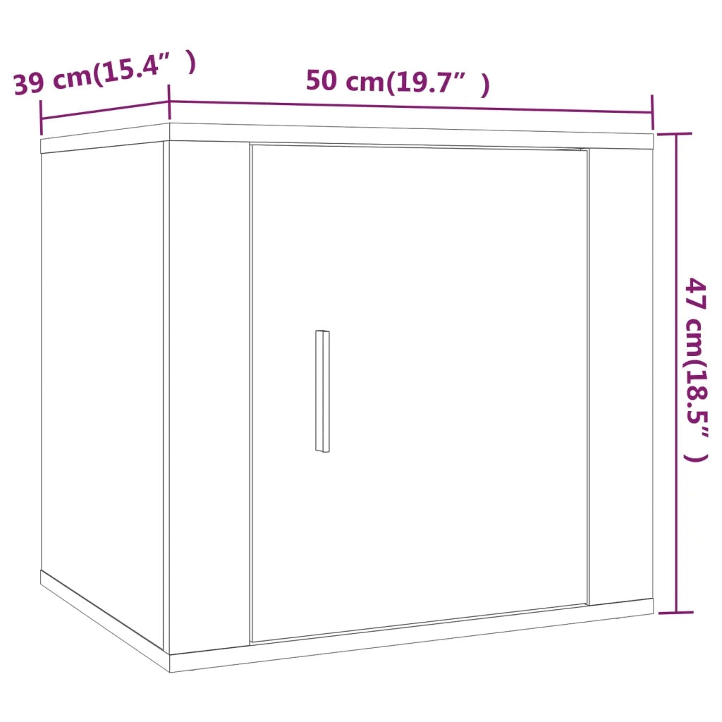 Comodino Bianco Lucido 50x39x47 cm 816692