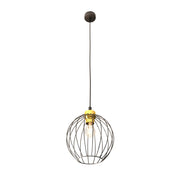 Lampada a sospensione loft nera-oro Nando sfera E27